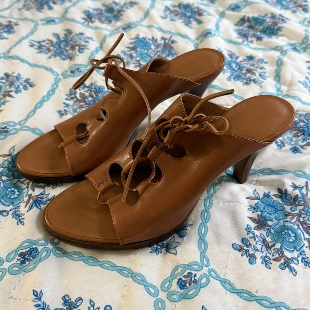 Gianni Bini Brown Lace Up Heel - Picture 12 of 13